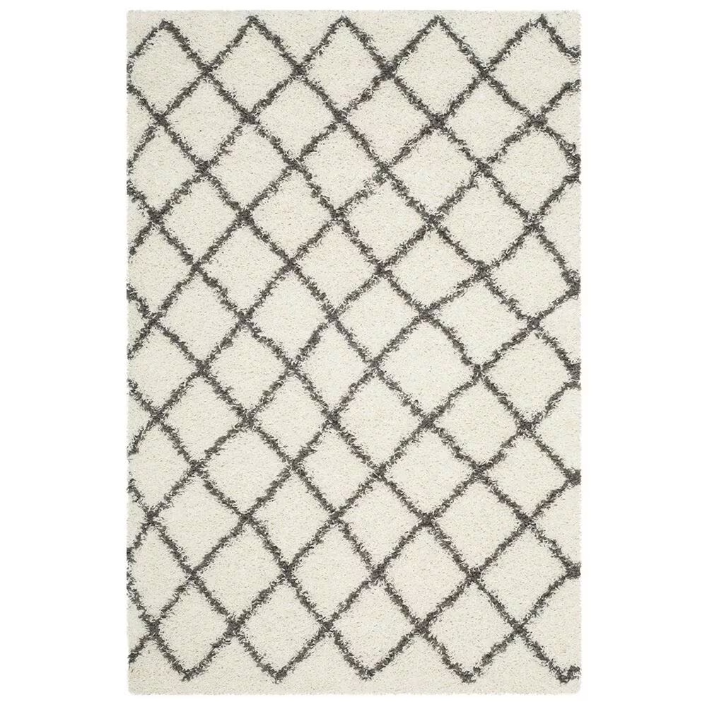 Safavieh Dallas Shag SGD258H-5 5'1" x 7'6" Ivory/Dark Grey Area Rug