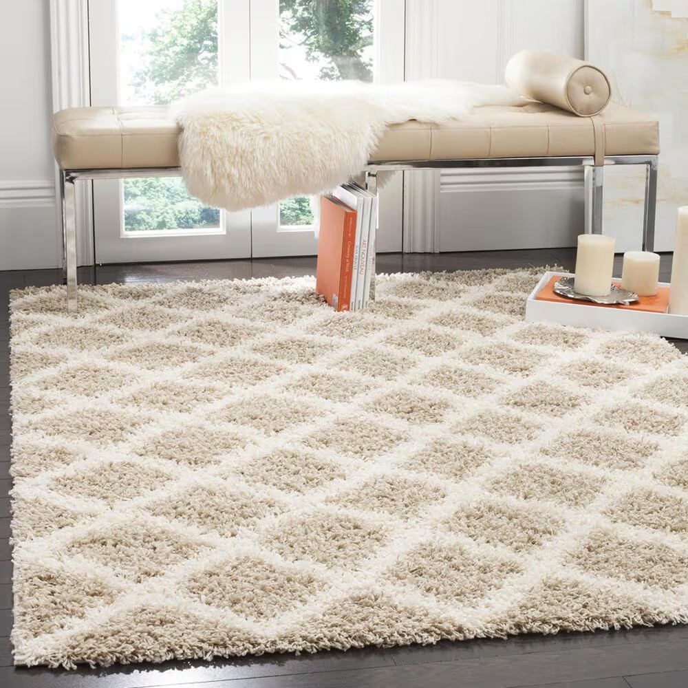 Safavieh Dallas Shag SGD258D-3 3' x 5' Beige/Ivory Area Rug