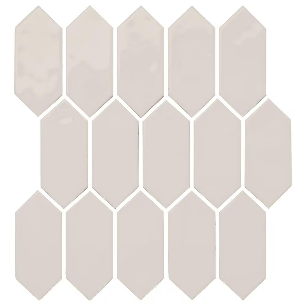 Dal-Tile Mythology Olympus 2" x 5" Picket Undulated on 11.125" x 12.25" Ceramic Mosaic Sheet