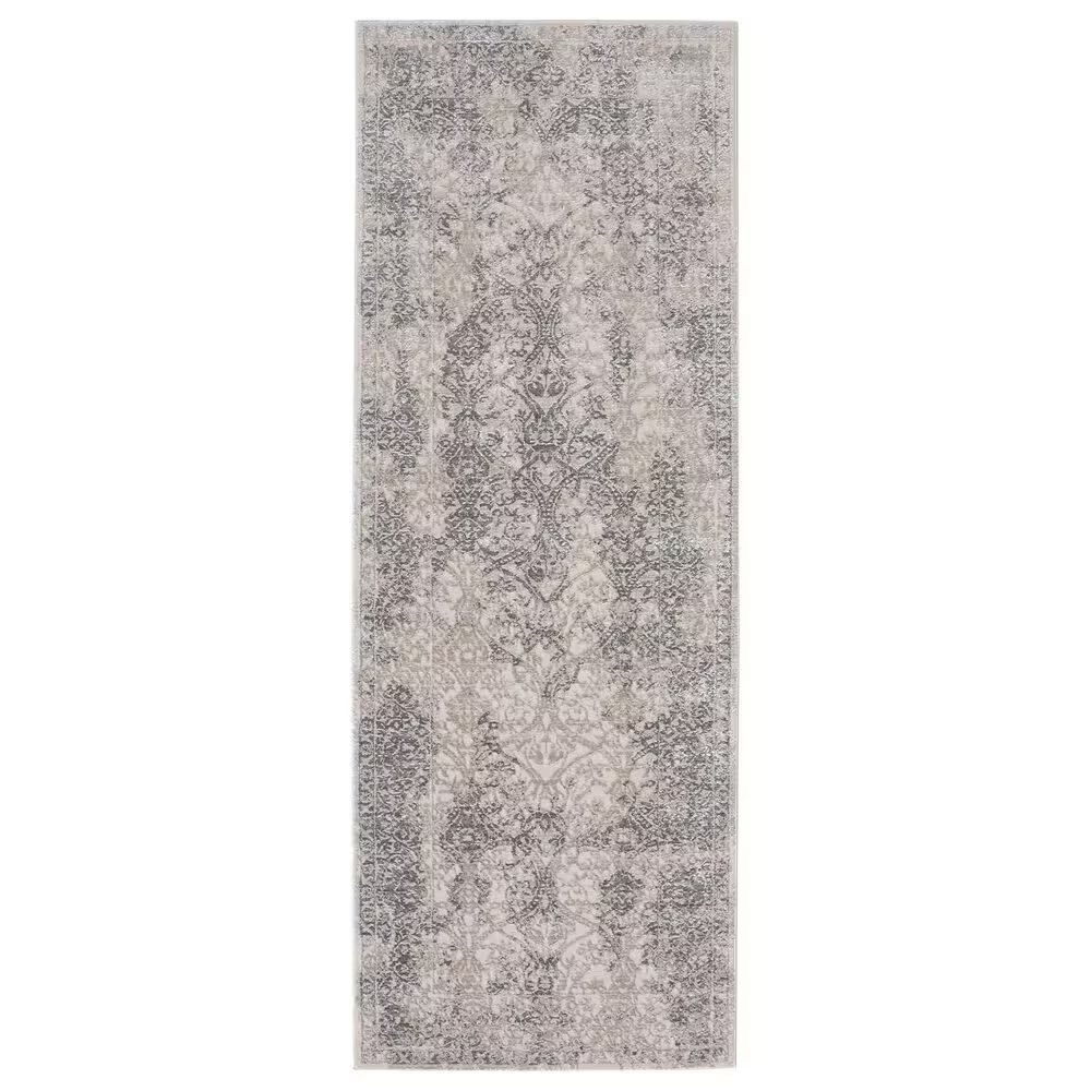 Feizy Prasad 2'10" x 7'10" Light Gray Runner