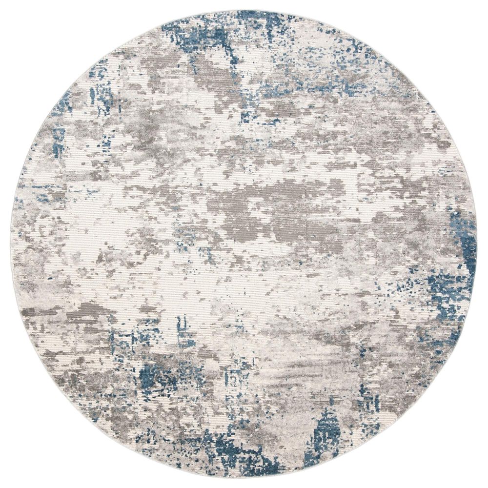 Safavieh Invista INV481F 6'7" Round Grey and Blue Area Rug