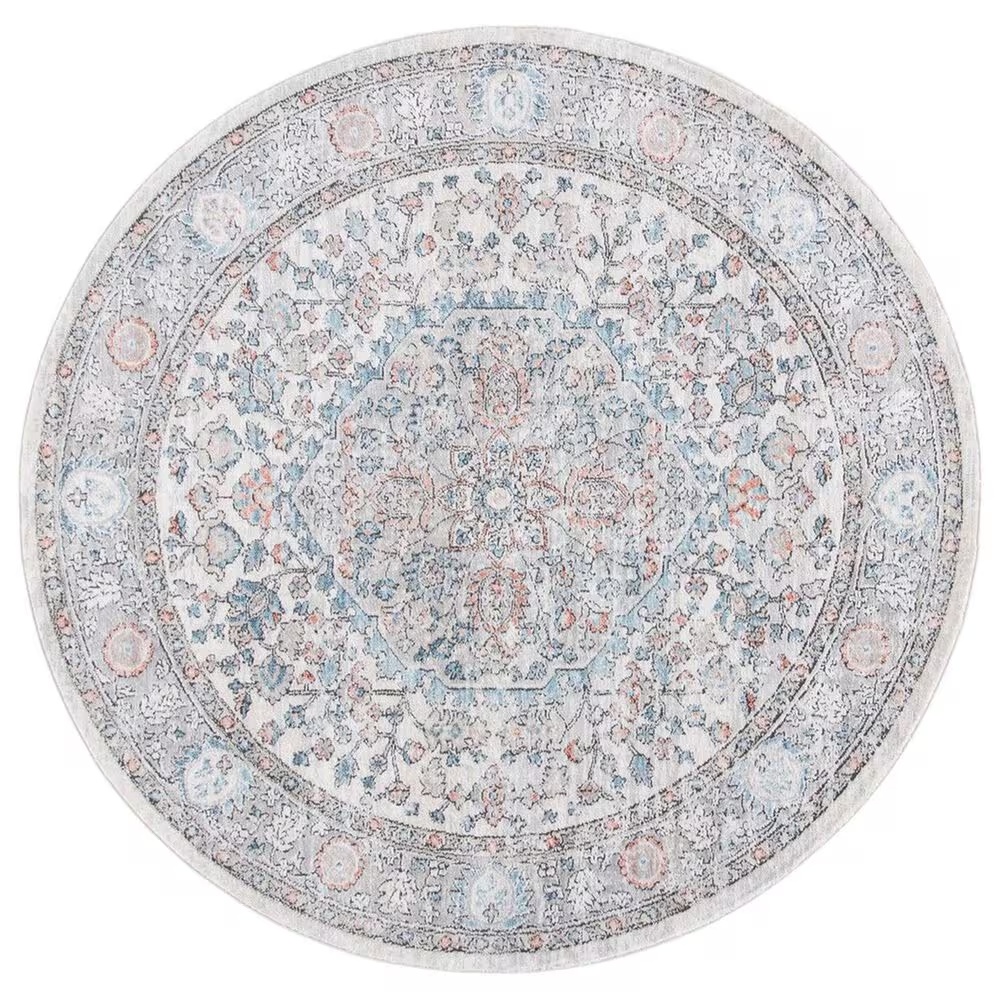 Safavieh Oregon 6'7" Round Grey and Blue Area Rug
