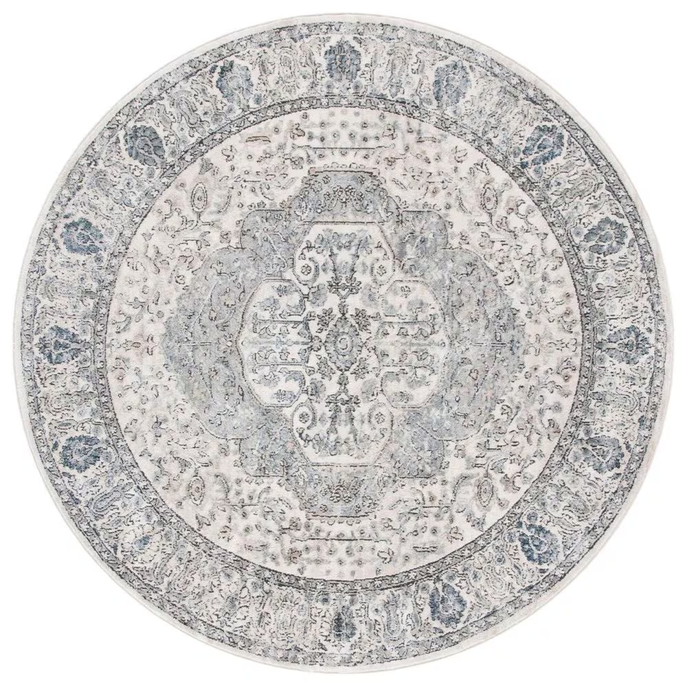 Safavieh Oregon 6'7" Round Ivory and Grey Area Rug