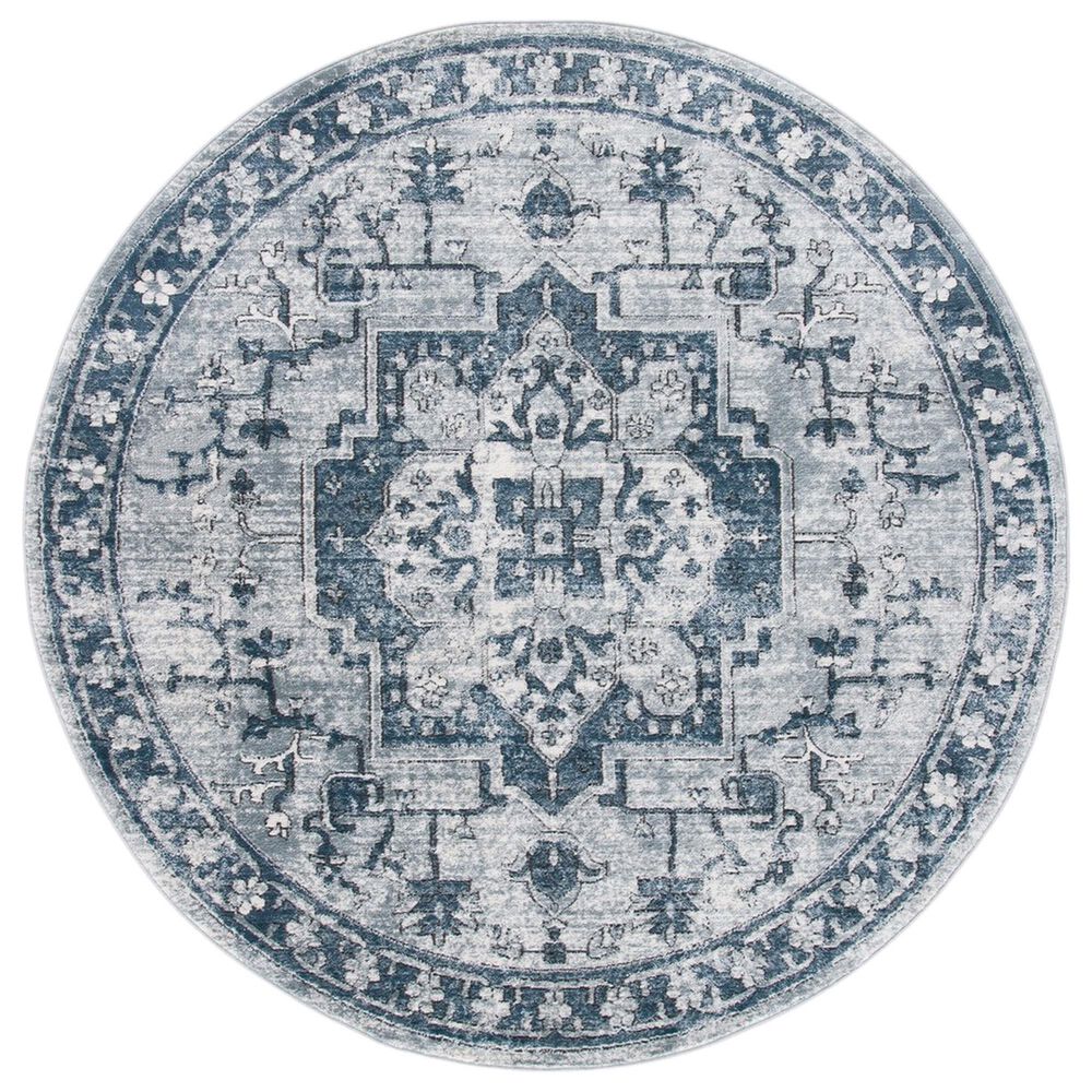 Safavieh Oregon 6'7" Round Navy and Ivory Area Rug