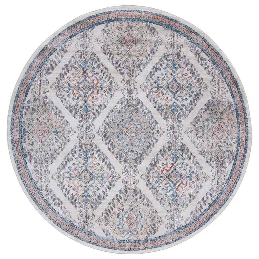 Safavieh Oregon ORE885 6'7" Round Grey and Ivory Area Rug
