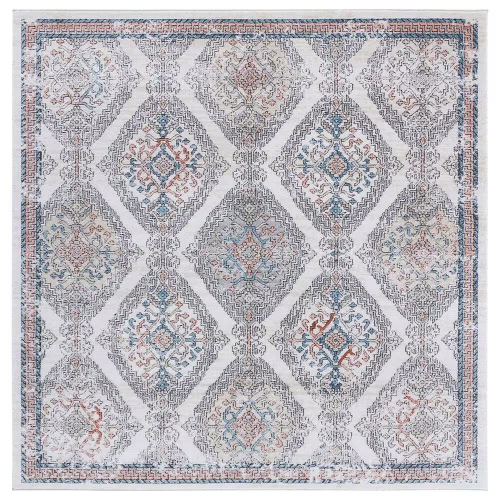Safavieh Oregon ORE885 6'7" Square Grey and Ivory Area Rug