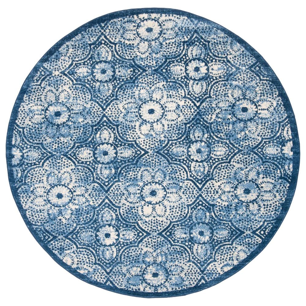 Safavieh Martha Stewart 6'7" Round Navy and Creme Area Rug
