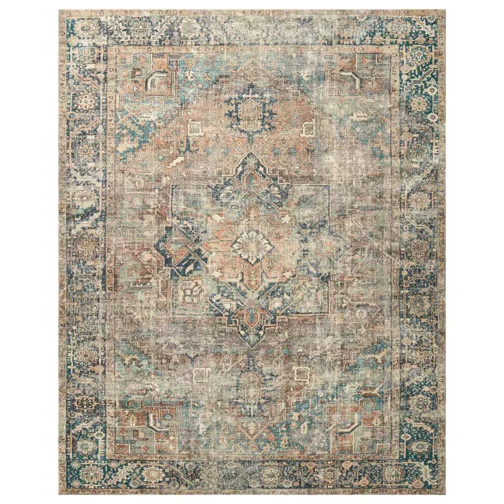 Loloi II Margot 3'6" x 5'6" Terracotta and Lagoon Area Rug