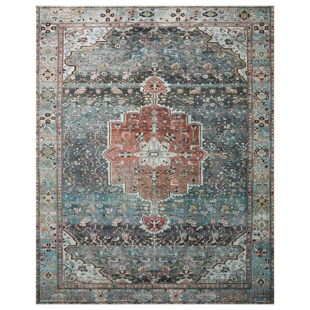 Loloi II Margot 2'3" x 3'9" Ocean and Brick Area Rug