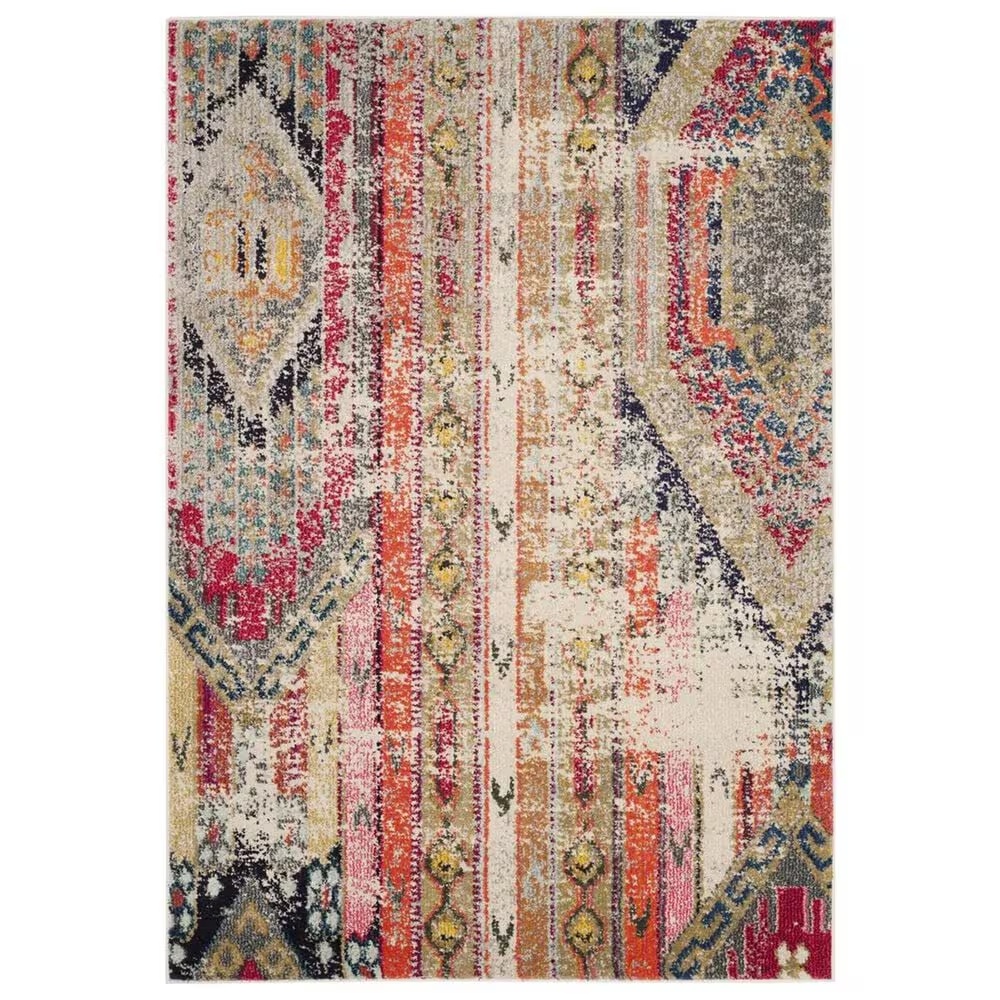 Safavieh Monaco MNC222G-4 4' x 5'7" Light Grey/Multi Area Rug