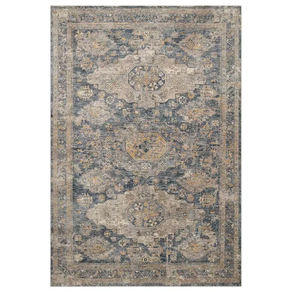 Loloi Gaia 6'6" x 9'10" Denim and Taupe Area Rug