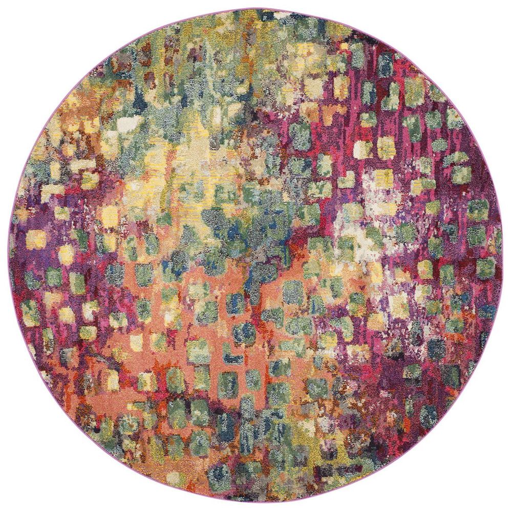 Safavieh Monaco MNC225D-5R 5' Round Pink/Multi Area Rug