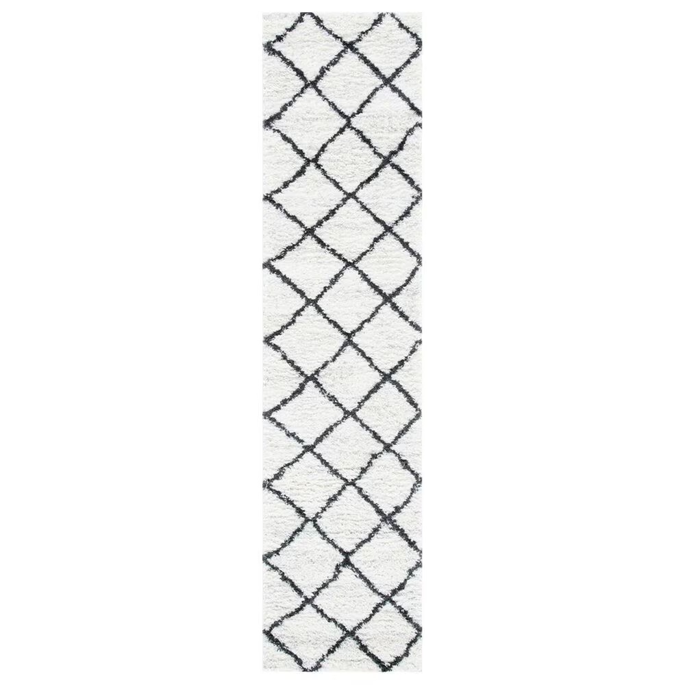 Safavieh August Shag AUG502A 2'2" x 9' Ivory and Black Runner