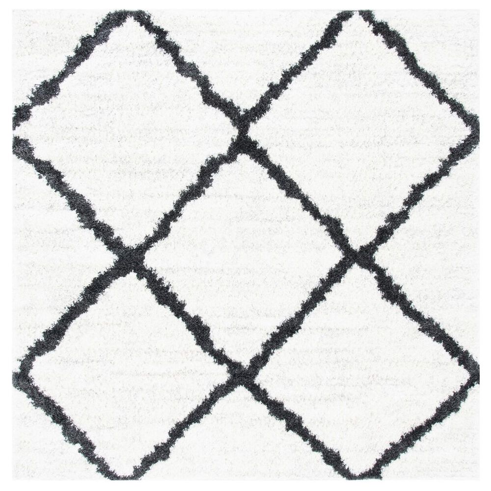 Safavieh August Shag 6'7" Square Ivory and Black Area Rug