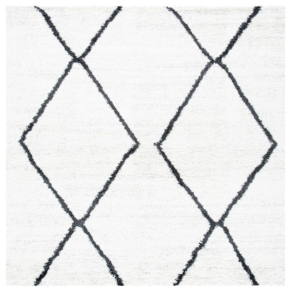 Safavieh August Shag 6'7" Square Ivory and Dark Grey Area Rug
