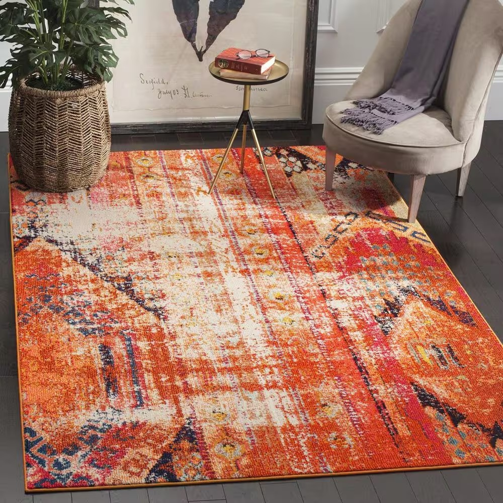 Safavieh Monaco MNC222H-5 5'1" x 7'7" Orange/Multi Area Rug