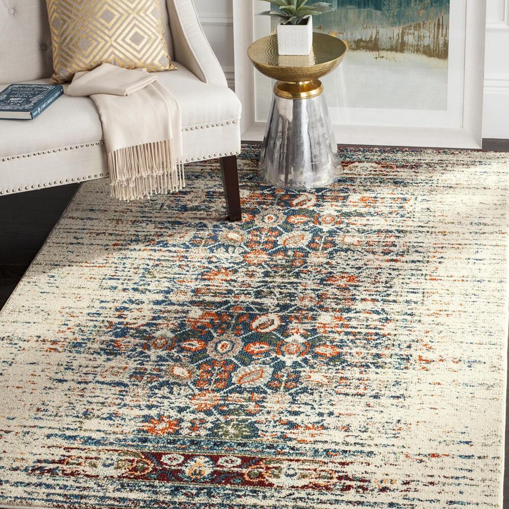 Safavieh Monaco MNC208M-5 5'1" x 7'7" Ivory/Blue Area Rug