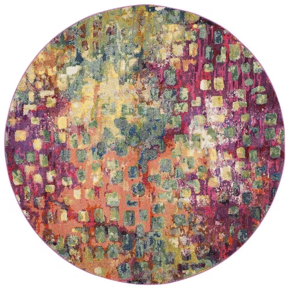 Safavieh Monaco MNC225D-3R 3' Round Pink/Multi Area Rug