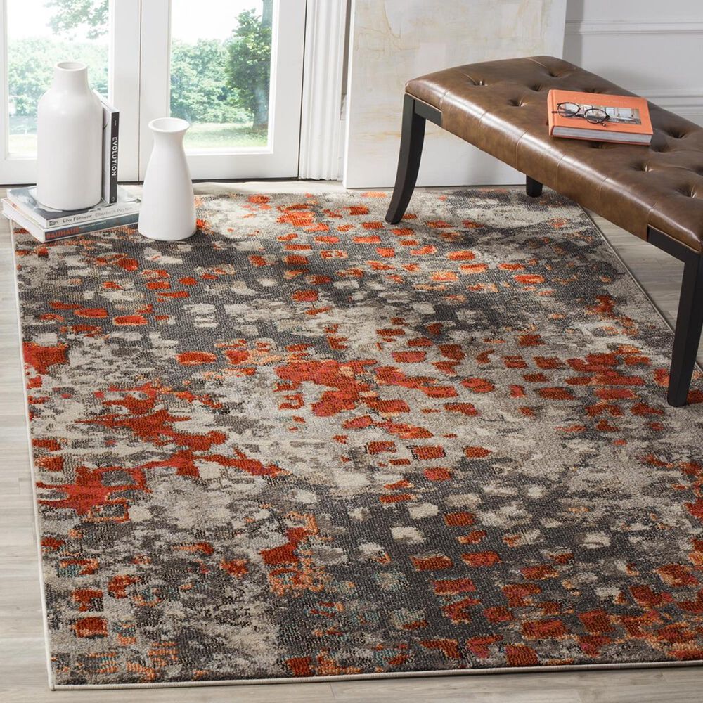 Safavieh Monaco MNC225H-5 5'1" x 7'7" Grey/Orange Area Rug