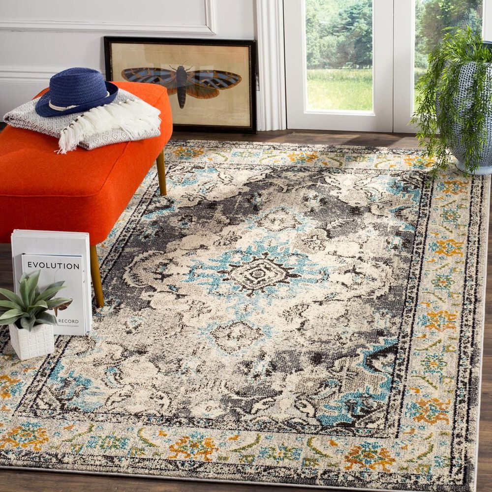 Safavieh Monaco MNC243G-4 4' x 5'7" Grey/Light Blue Area Rug
