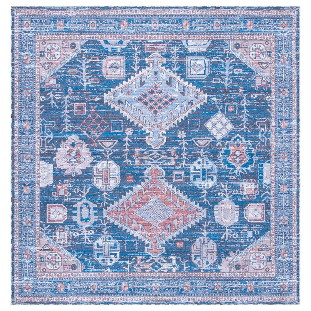 Safavieh Serapi Bohemian 6'7" Square Blue and Ivory Area Rug