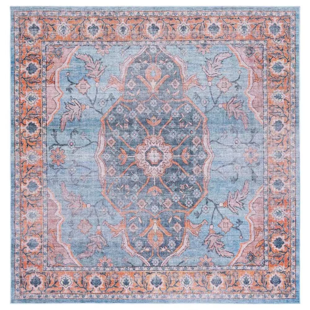 Safavieh Serapi 6'7" Square Blue and Orange Area Rug