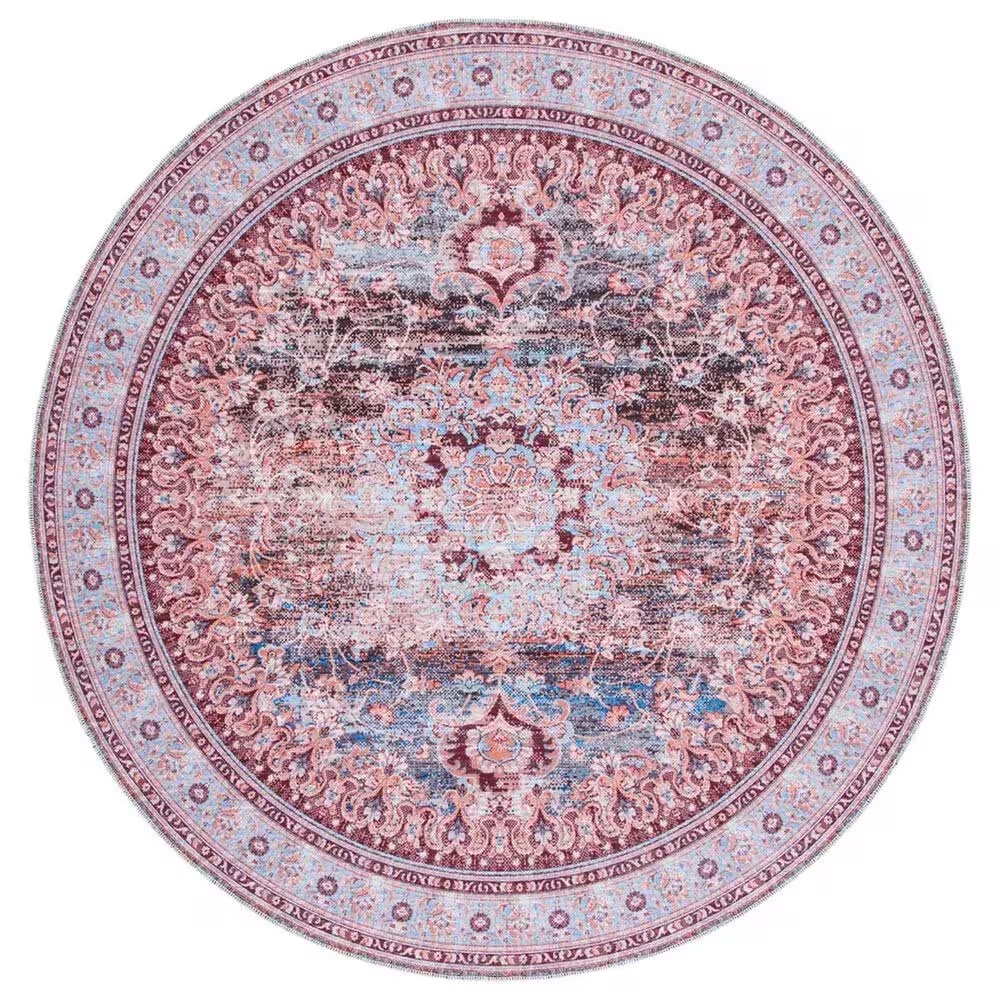 Safavieh Serapi SEP550 6'7" Round Light Blue and Red Area Rug