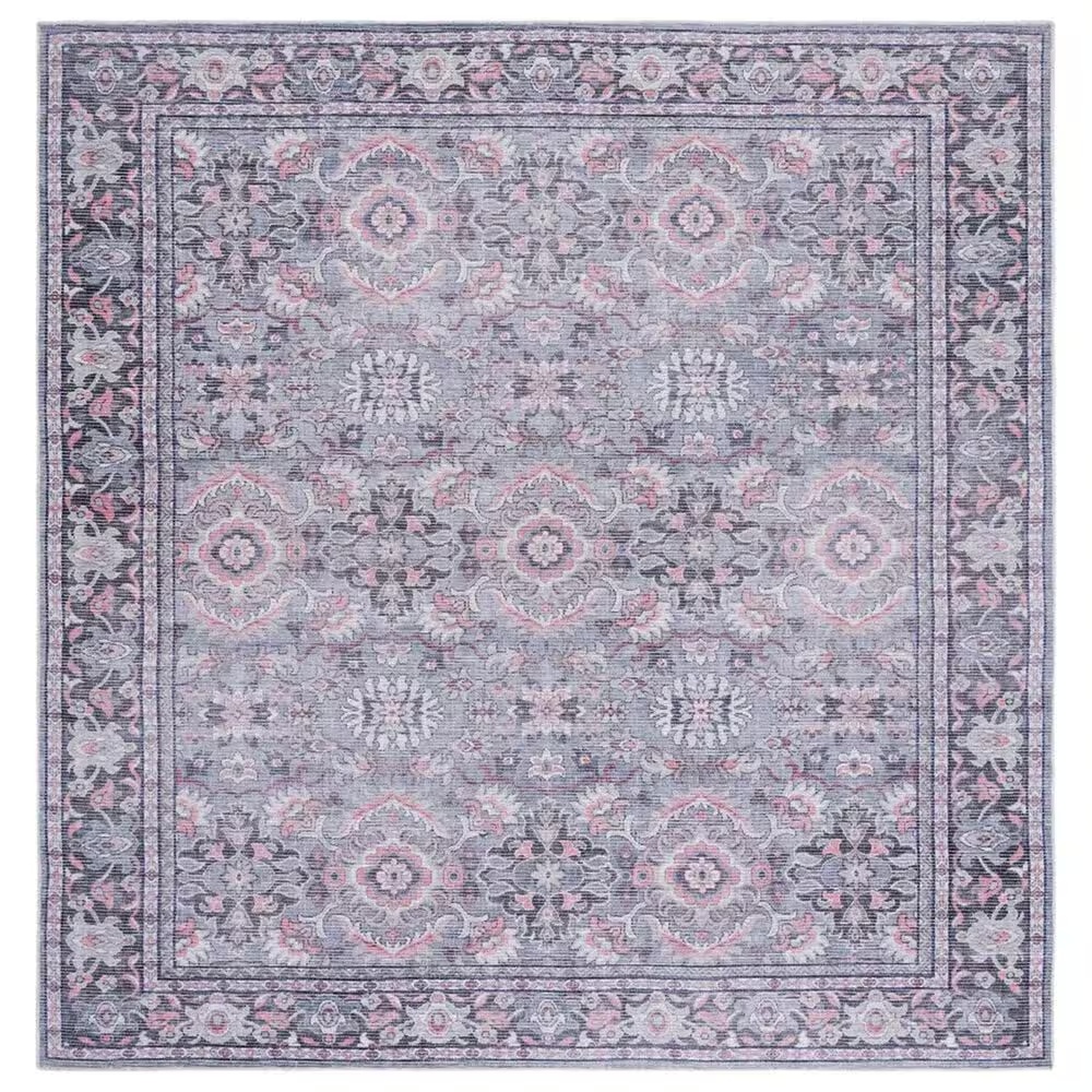 Safavieh Serapi 6'7" Square Grey and Pink Area Rug