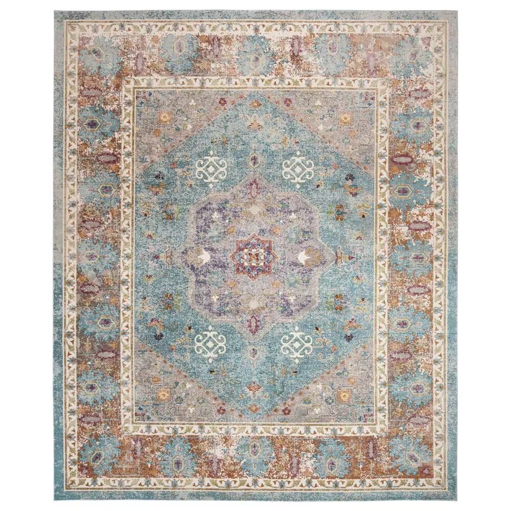 Safavieh Aria ARA100B 8' x 10' Blue and Creme Area Rug