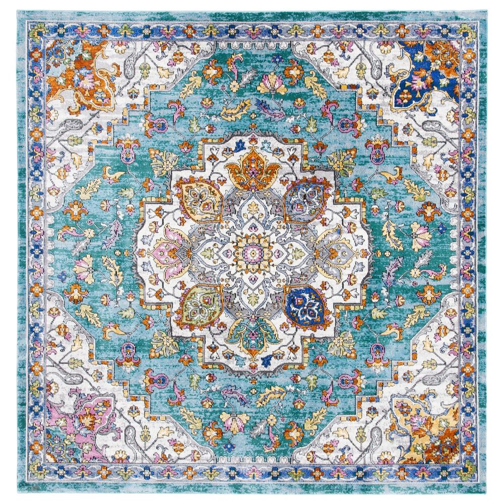 Safavieh Aria 6'6" Square Turquoise and Ivory Area Rug