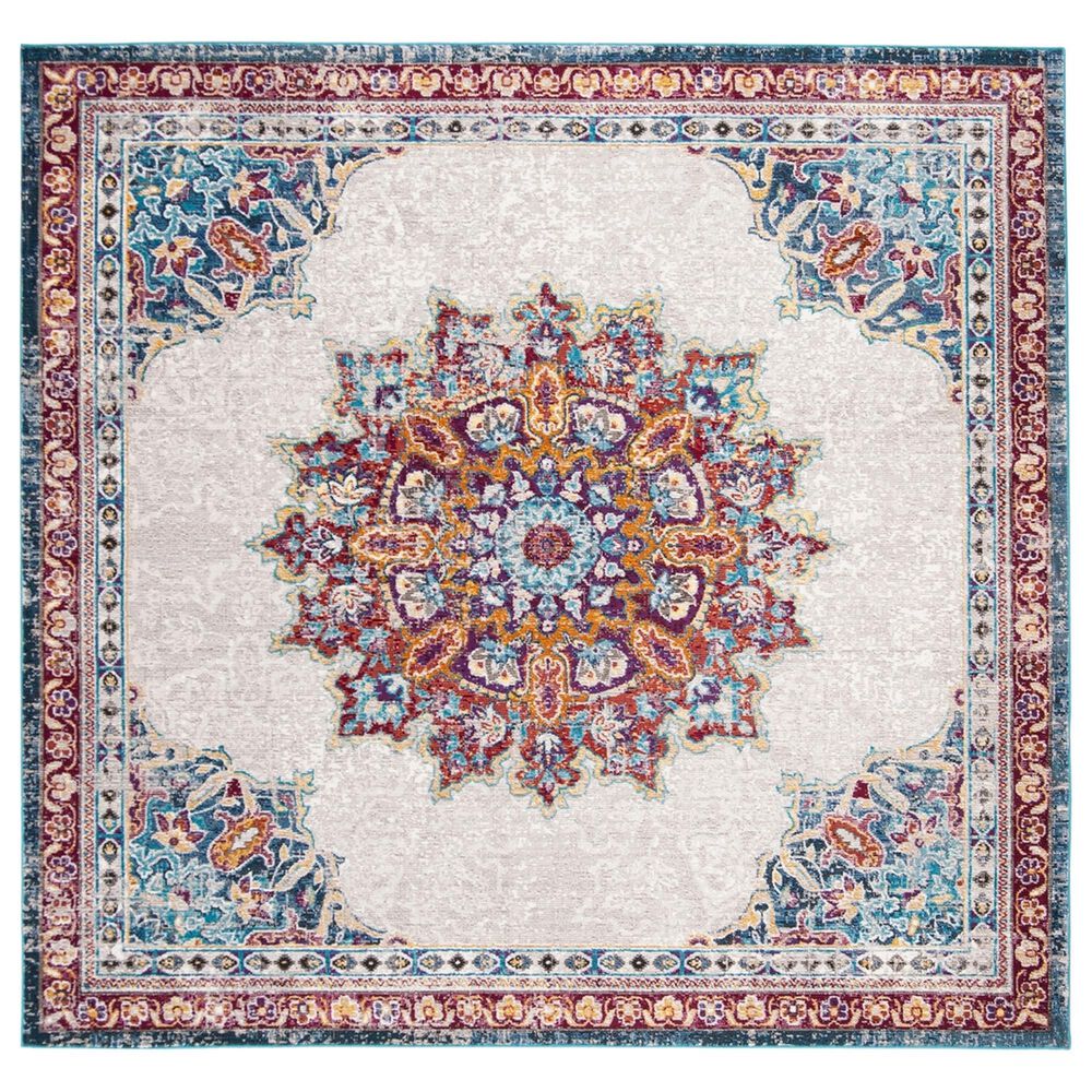 Safavieh Aria Oriental 6'6" Square Ivory and Navy Area Rug