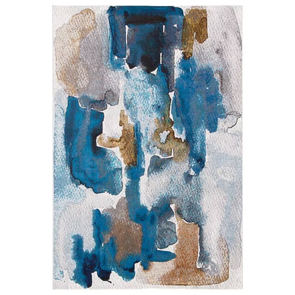 Safavieh Aria Abstract 5'1" x 7'6" Ivory and Navy Area Rug