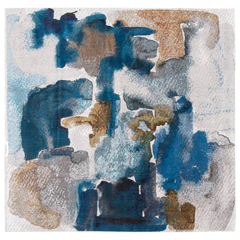 Safavieh Aria Abstract 6'6" Square Ivory and Navy Area Rug