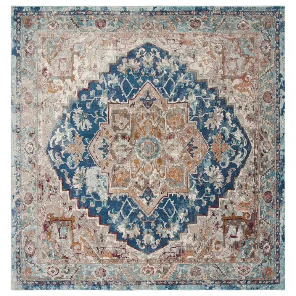 Safavieh Aria 6'6" Square Blue and Beige Area Rug