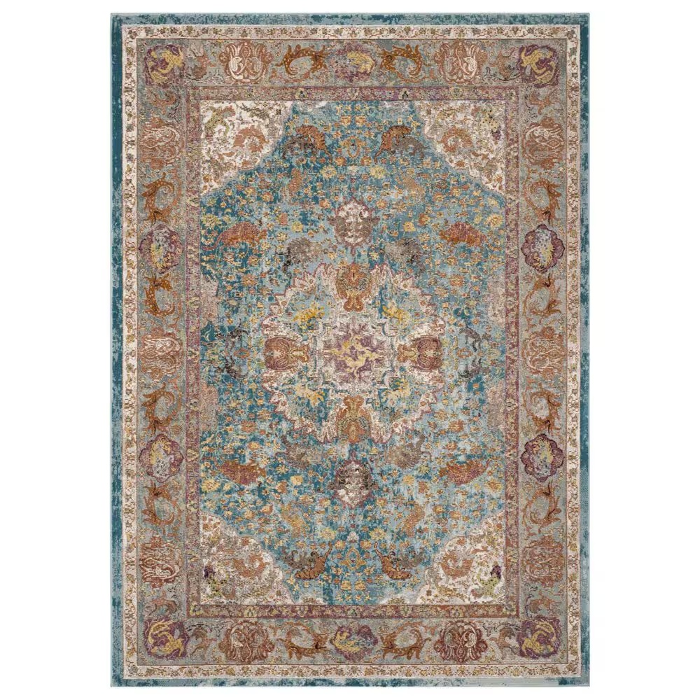 Safavieh Aria 5'1" x 7'6" Blue and Orange Area Rug