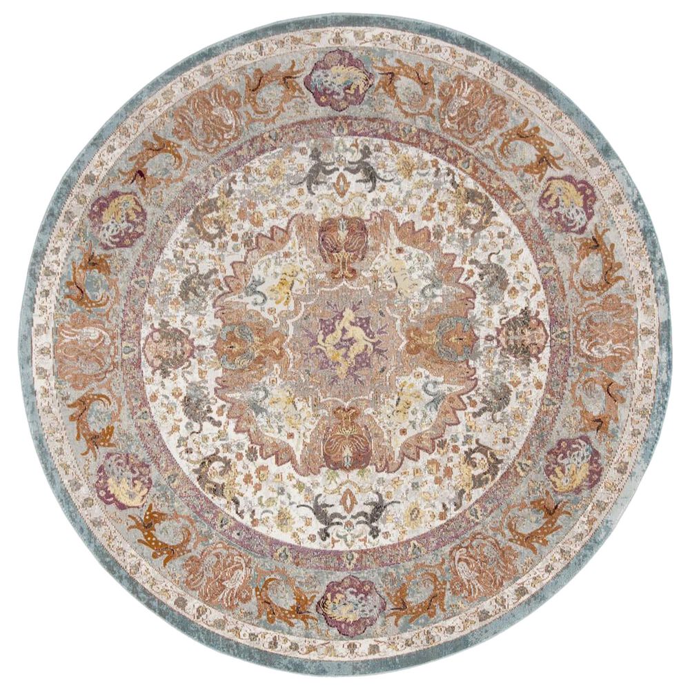 Safavieh Aria 6'6" Round Beige and Orange Area Rug