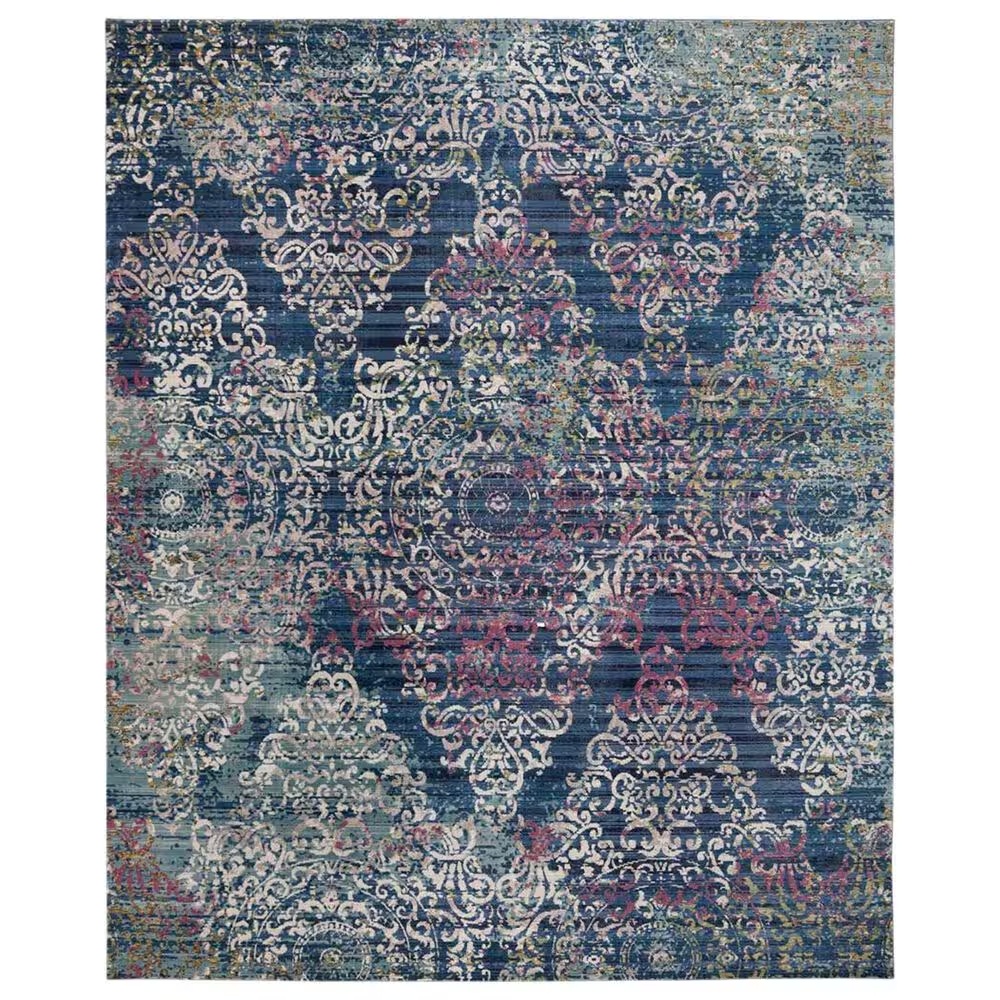 Safavieh Aria Damask 9' x 12' Blue and Multicolor Area Rug