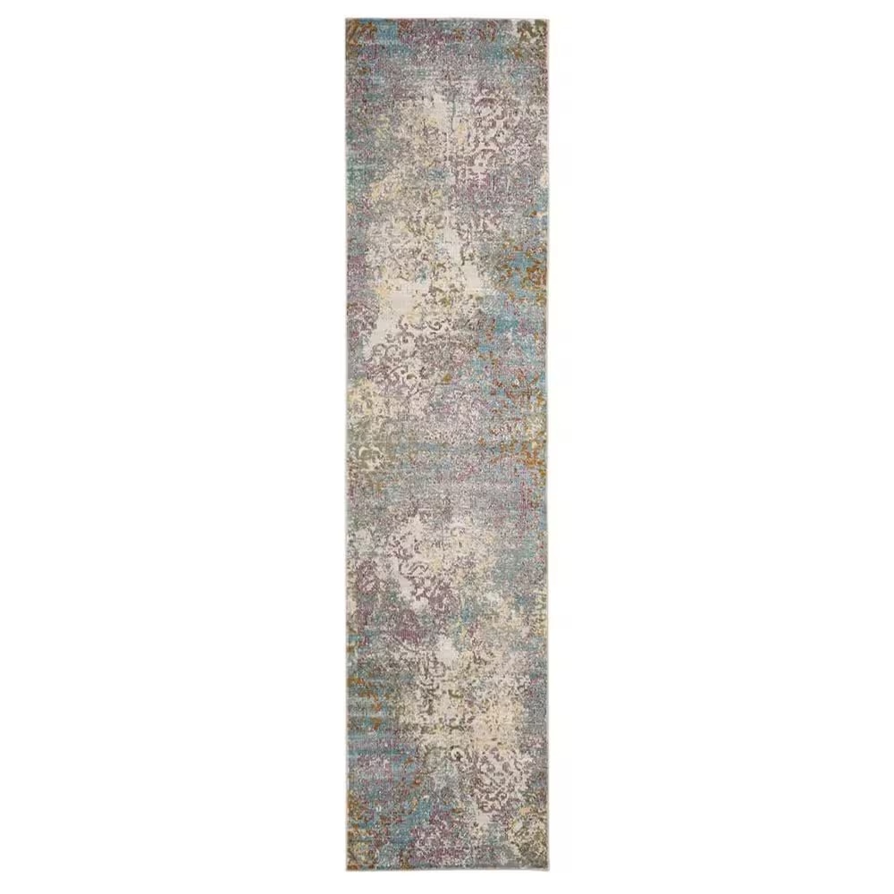 Safavieh Aria Damask 2' x 8' Cream and Multicolor Runner