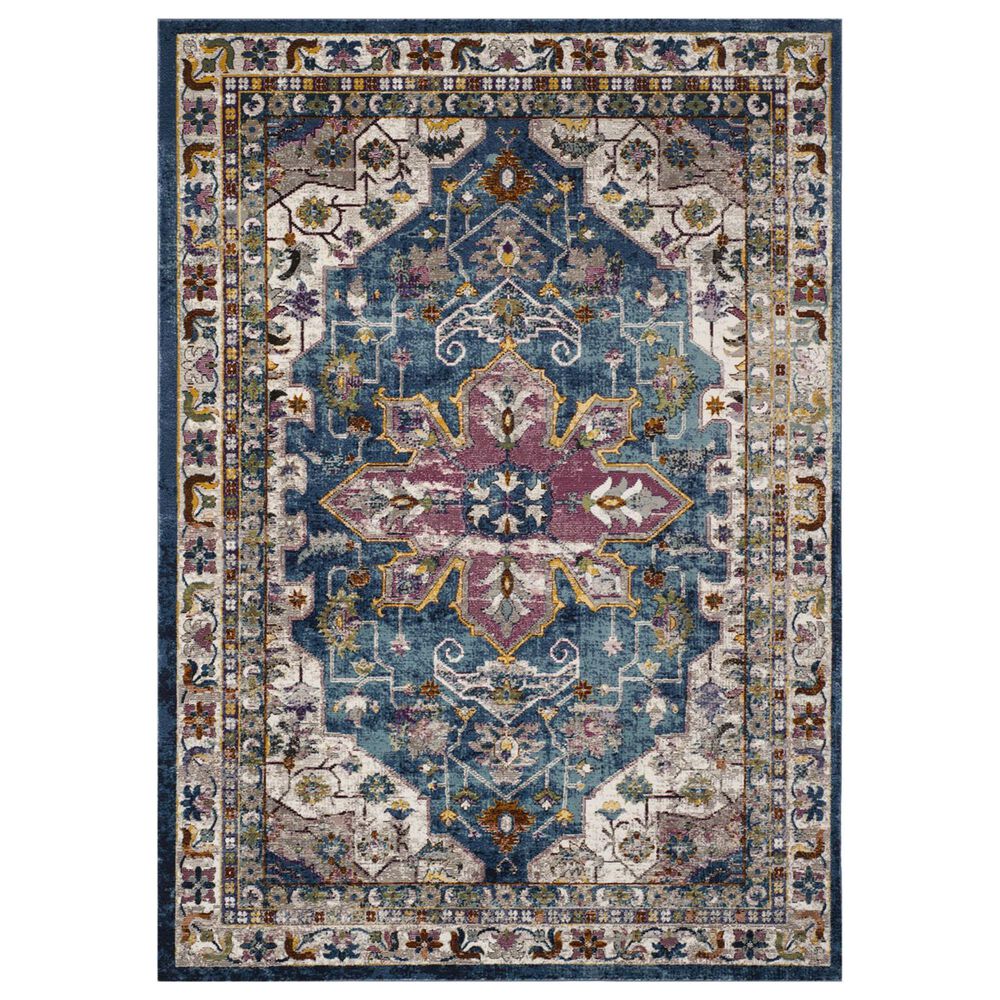 Safavieh Aria ARA160B 5'1" x 7'6" Blue and Creme Area Rug