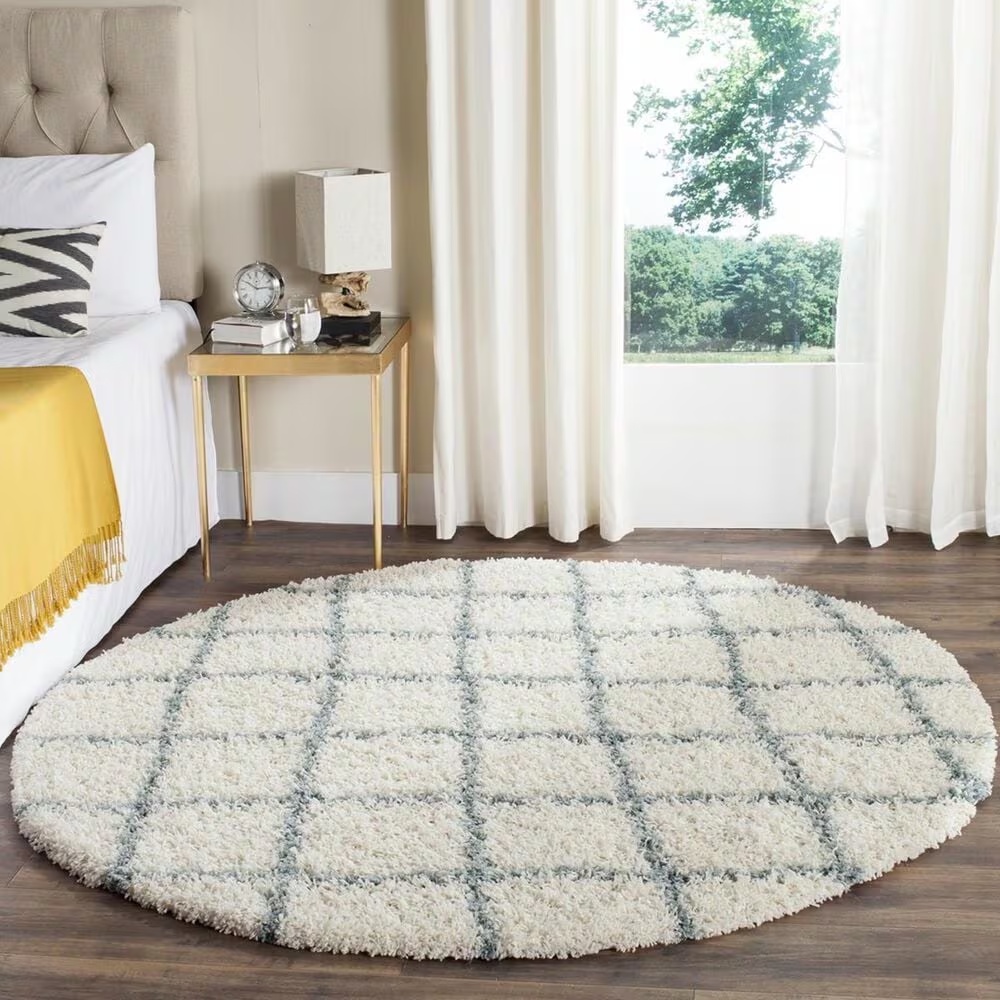 Safavieh Dallas Shag SGD258J-6R 6' Round Ivory/Seafoam Area Rug