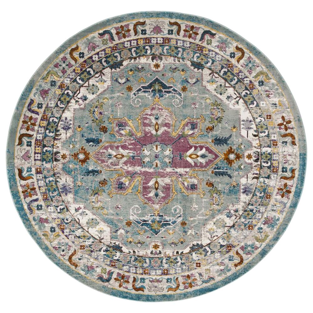 Safavieh Aria 6'6" Round Green and Creme Area Rug