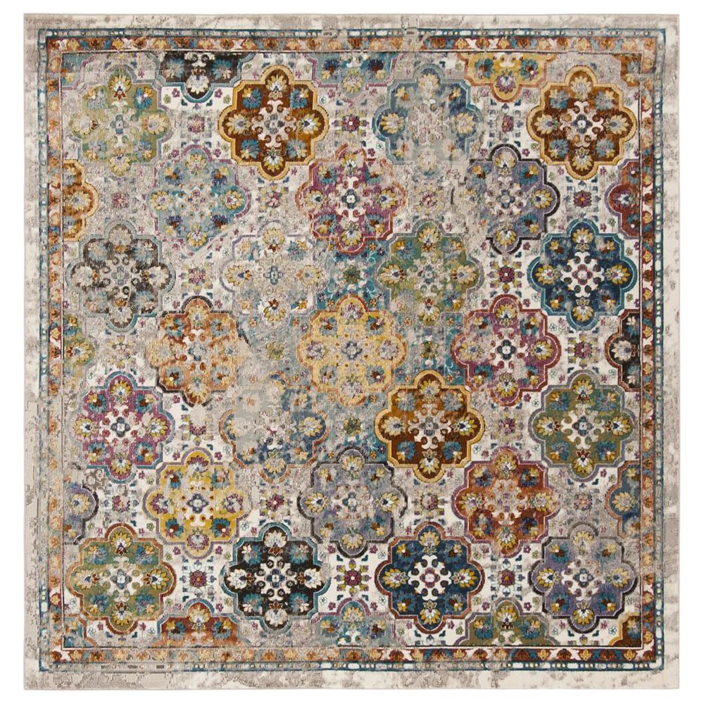 Safavieh Aria 6'6" Square Beige and Multicolor Area Rug
