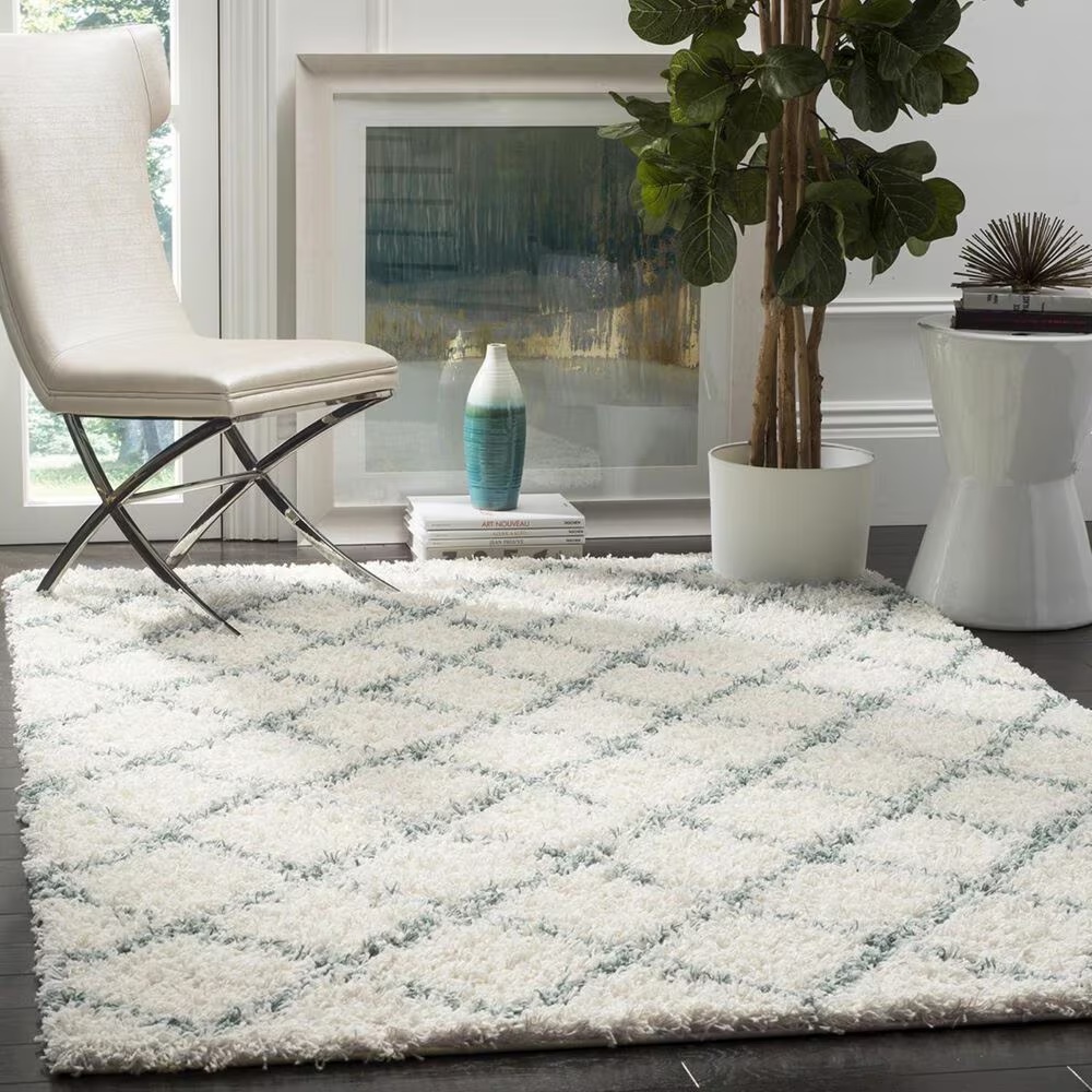 Safavieh Dallas Shag SGD258J-5 5'1" x 7'6" Ivory/Seafoam Area Rug