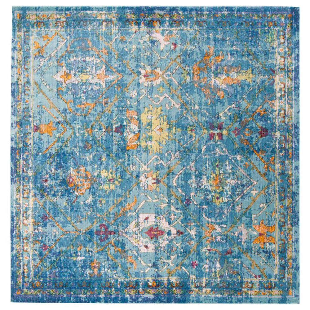 Safavieh Aria Oriental 6'6" Square Blue and Multicolor Area Rug
