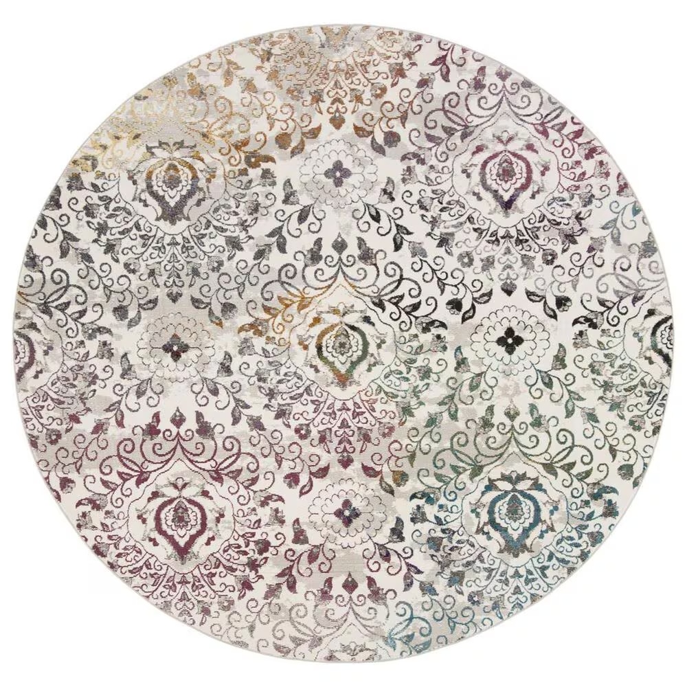 Safavieh Aria 6'6" Round Cream and Multicolor Area Rug