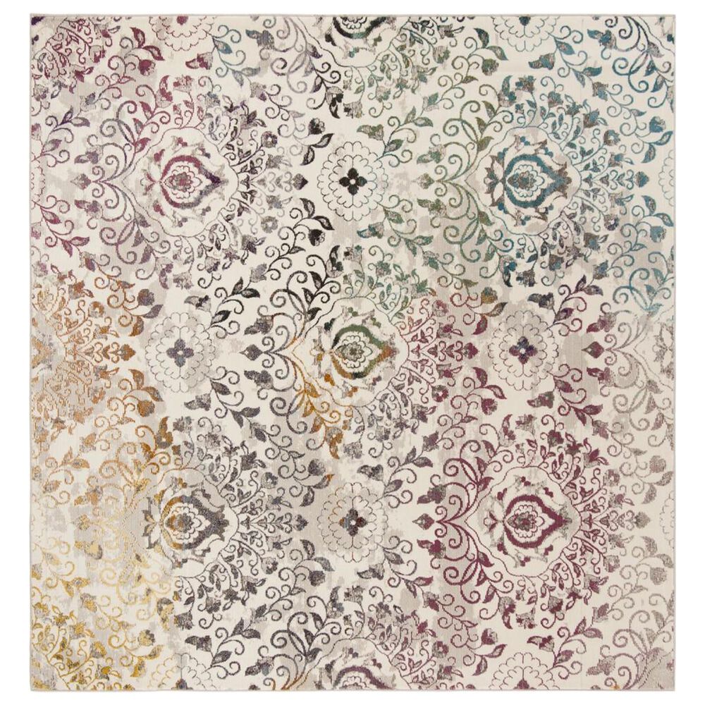Safavieh Aria 6'6" Square Cream and Multicolor Area Rug