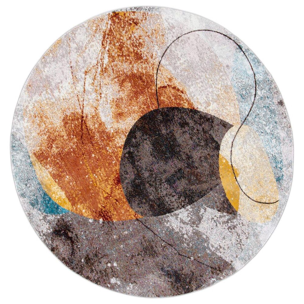 Safavieh Aria ARA180Q 6'6" Round Ivory and Red Area Rug