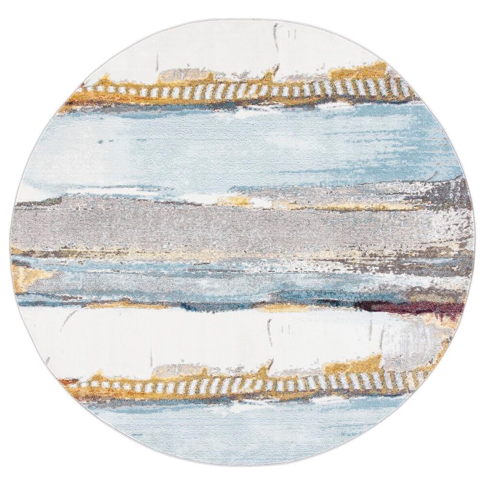 Safavieh Aria 6'6" Round Ivory and Light Blue Area Rug