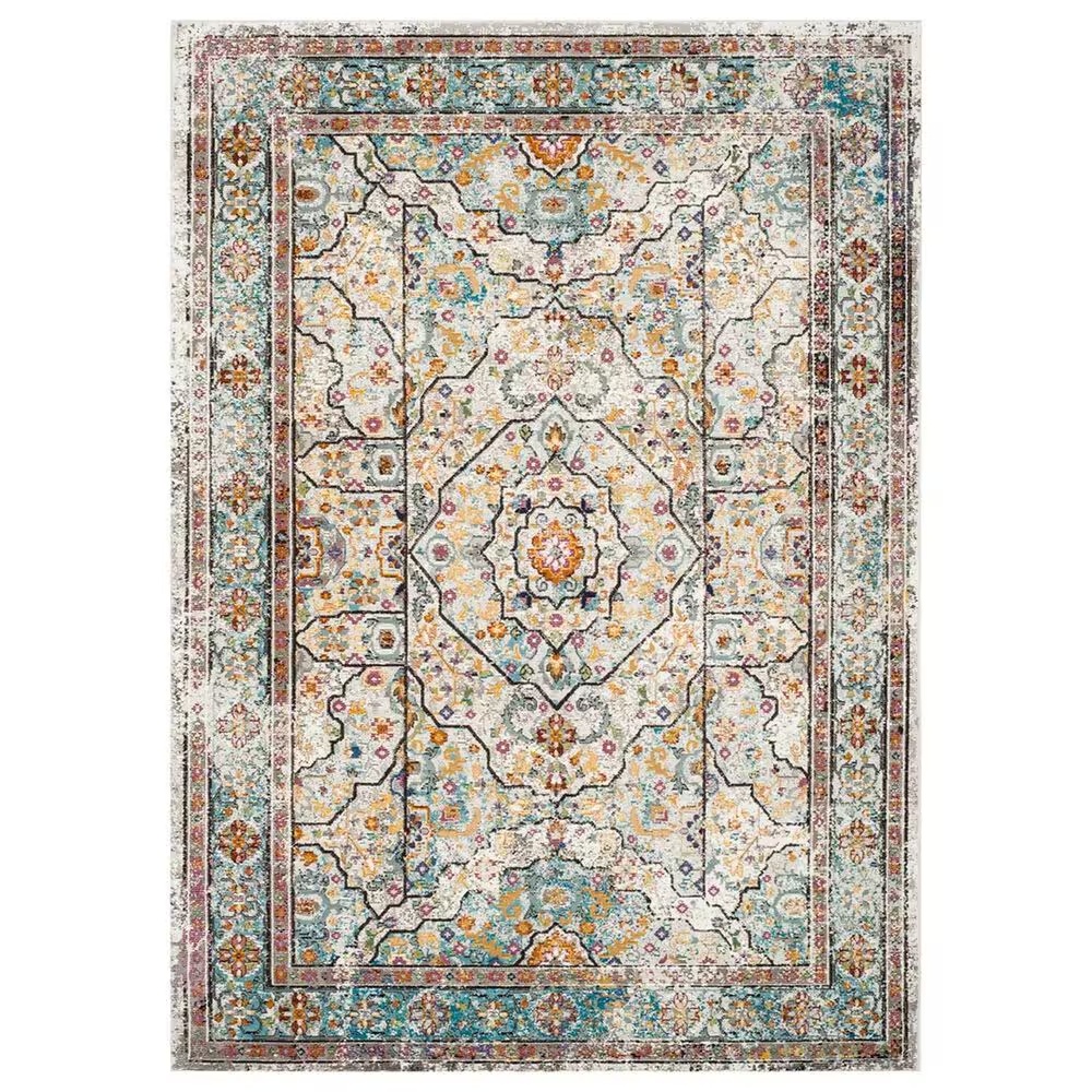 Safavieh Aria ARA199C 5'1" x 7'6" Cream and Blue Area Rug