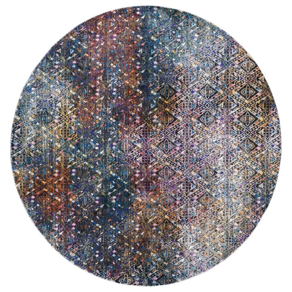 Safavieh Aria 6'6" Round Blue and Ivory Area Rug